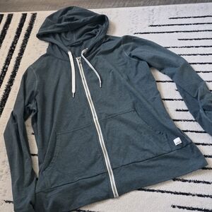 vuori halo performance full zip up hoodie green size medium M